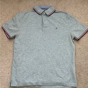 Tommy Hilfiger Gray Polo Shirt with Contrasting Trim